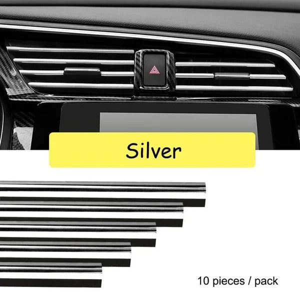 Braioncalit Chrome Styling Moulding Car Air Vent Trim Strip