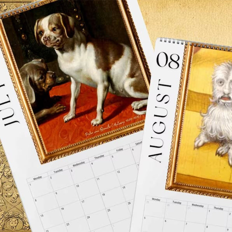 🐶2024 Renaissance Painting Ugly Dogs Monthly Calendar📅