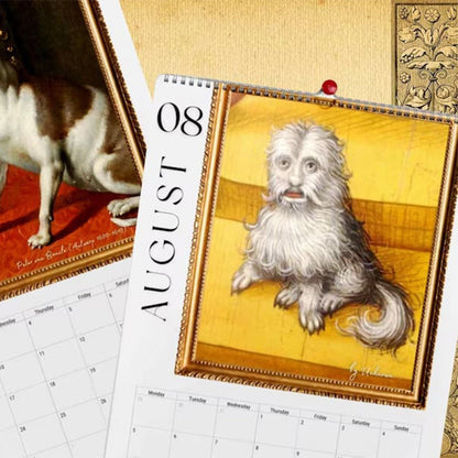 🐶2024 Renaissance Painting Ugly Dogs Monthly Calendar📅