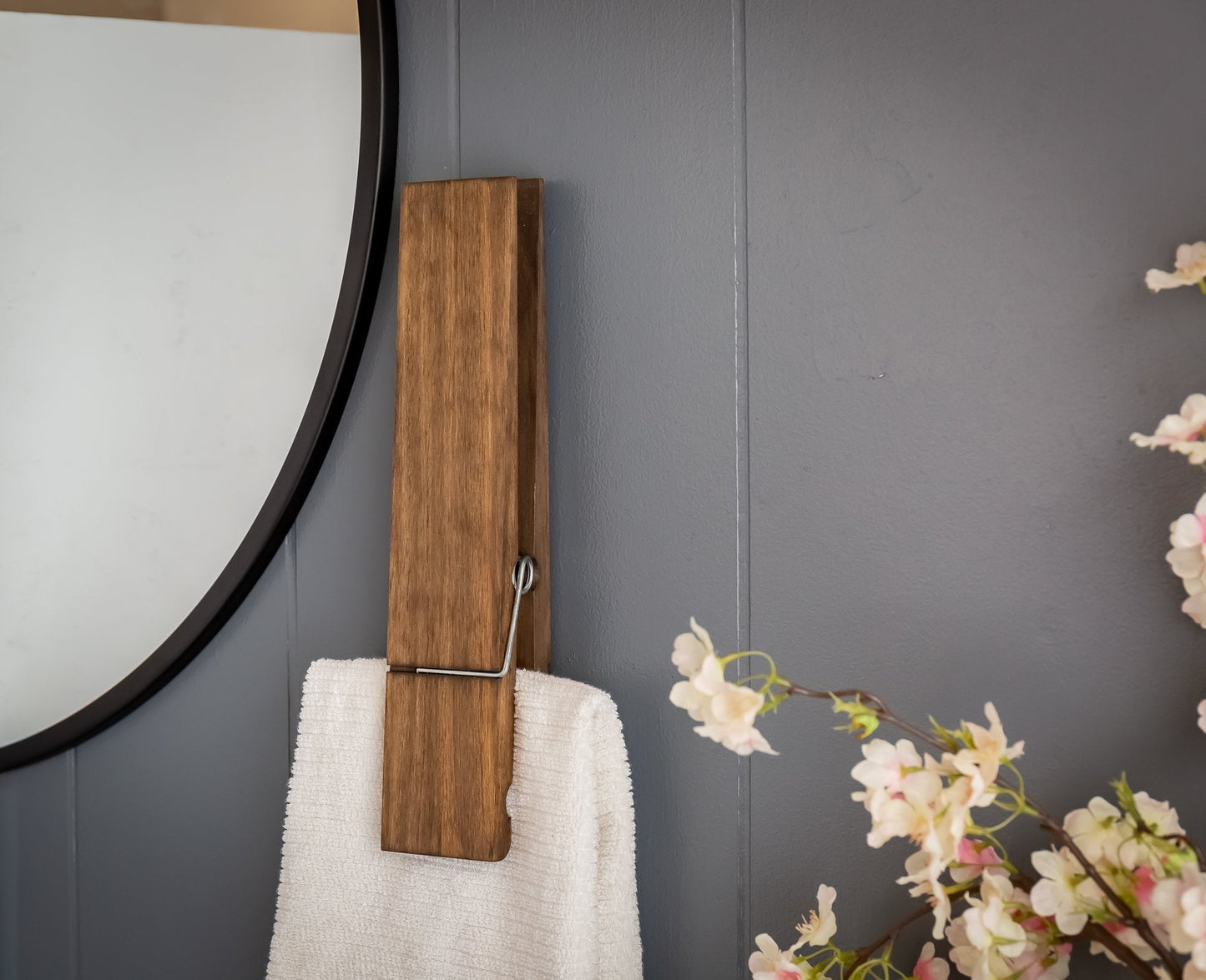 Clothespin Bathroom Towel Holder