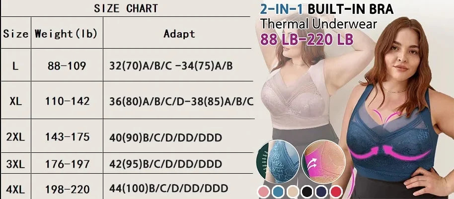 2-in-1 Built-in Bra Thermal Underwear