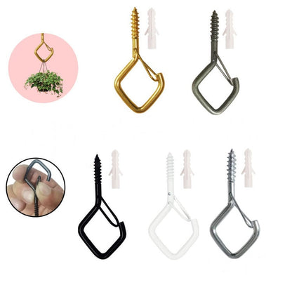 10pcs Square Snap Hanging Hooks - Anti-Drop Bonsai Hooks with Safety Buckles for Christmas Rope String Lights