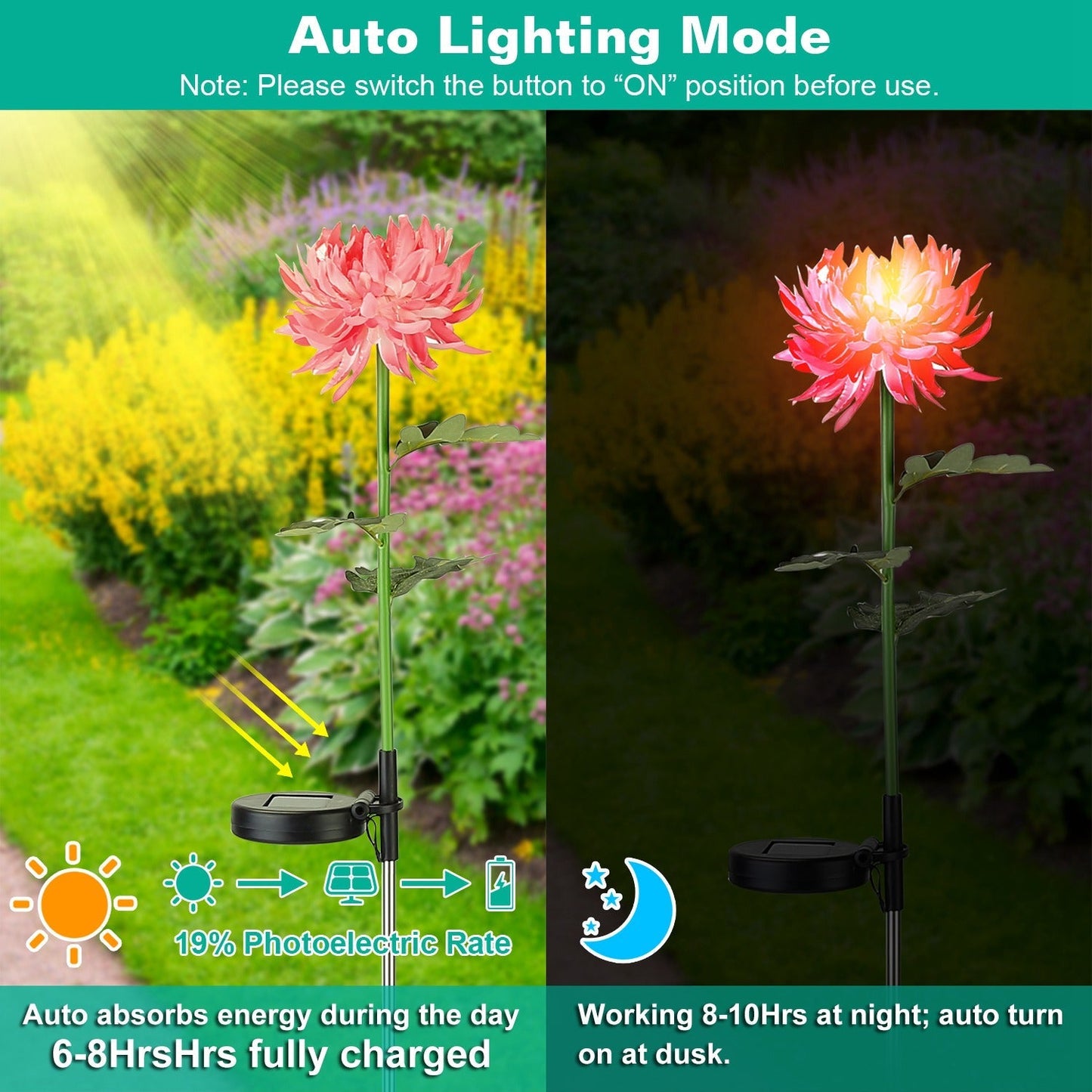 2-Pack: Solar LED Chrysanthemum Lights