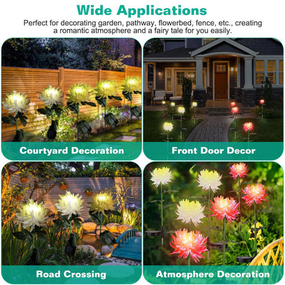 2-Pack: Solar LED Chrysanthemum Lights