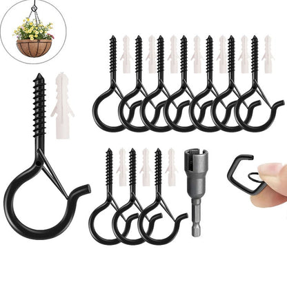 10pcs Square Snap Hanging Hooks - Anti-Drop Bonsai Hooks with Safety Buckles for Christmas Rope String Lights