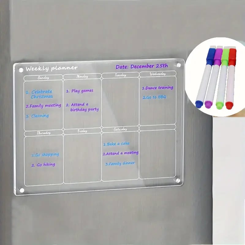 📆Magnetic Schedule Planner For Fridge【Permanently reusable】