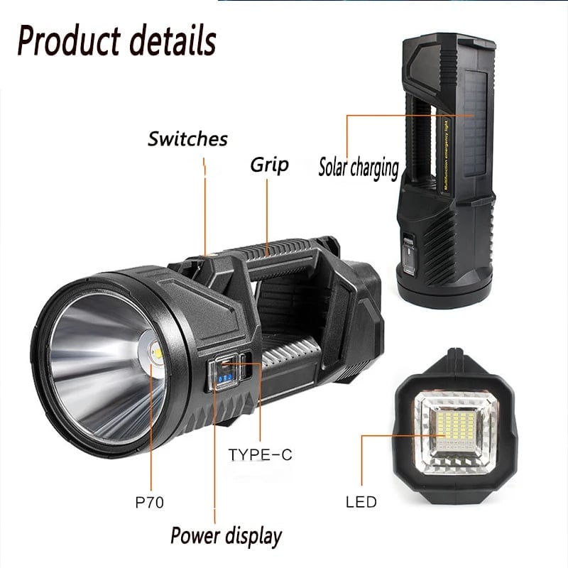 🔥New German 1000000 lumens Waterproof Spot Lights Handheld Large searchlight