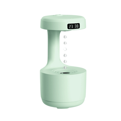 Anti-gravity Droplet Humidifier, 800ml Water Capacity Mini Air Humidifier with LED Smart Display Clock, USB rechargeable Quiet Humidifier