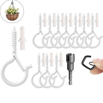 10pcs Square Snap Hanging Hooks - Anti-Drop Bonsai Hooks with Safety Buckles for Christmas Rope String Lights