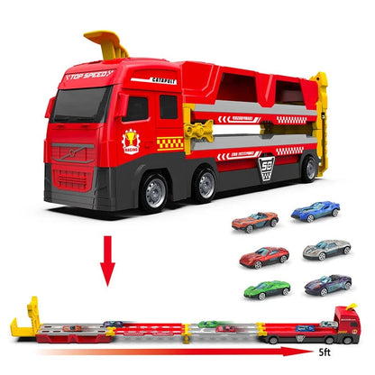 🎅Xmas Sales💥Mega Hauler Truck With Ejection Race Track