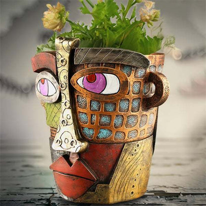 🔥Last Day 49% OFF😍 Handmade Picasso Antique Abstract Beauty Face Flower Pot