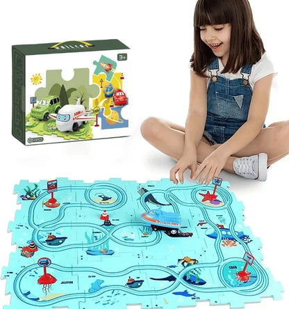 Children's Educational Puzzle Track Car Play Set