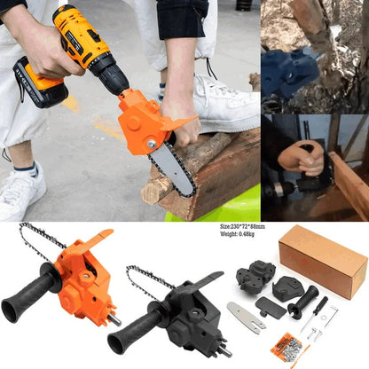 6 Inch Electric Drill Modified To Electric Chainsaw Drill Attachment