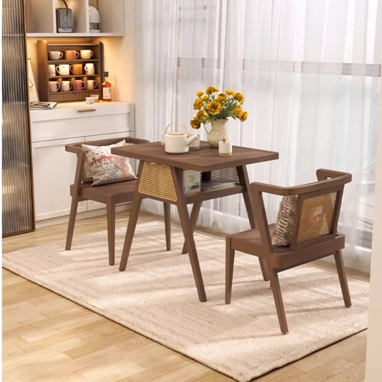 Compact Wood Dining Set