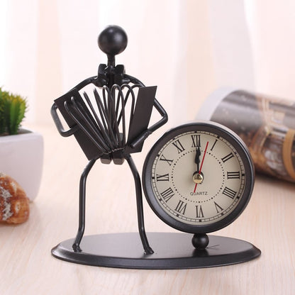 Creative Wrought Iron Musical Instrument Villain Clock