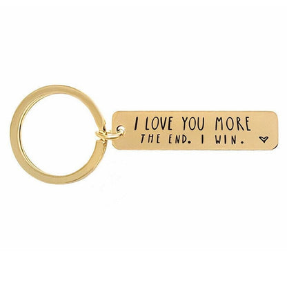 "I Love You More The End I Win" Funny Christmas Gift Keychain