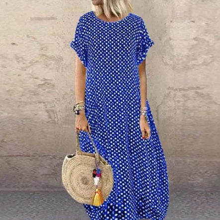 🔥Polka Dot Print Short Sleeve Plus Size Dress