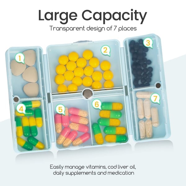 💊7 Compartments Portable Pill Case