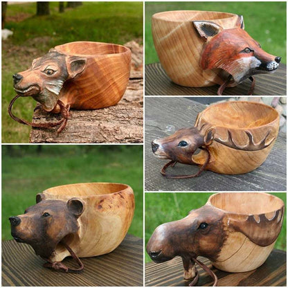 Animal Handmade Wooden Cup