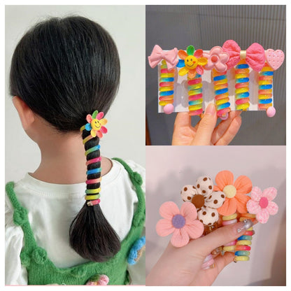 Colorful Telephone Wire Hair Bands for Kids