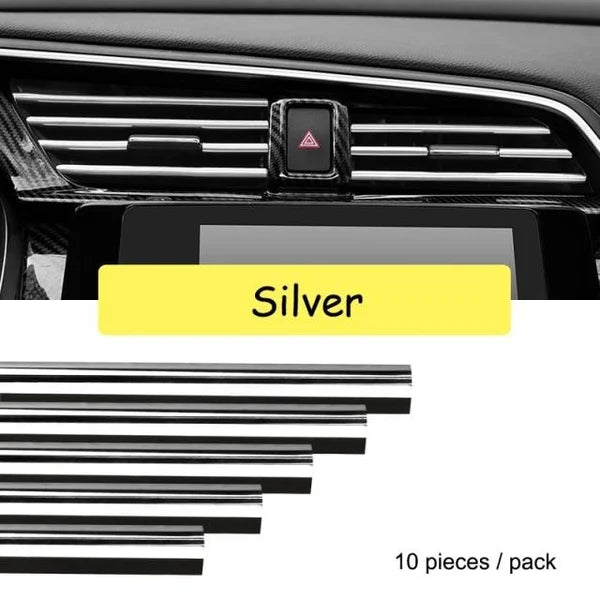 Braioncalit Chrome Styling Moulding Car Air Vent Trim Strip