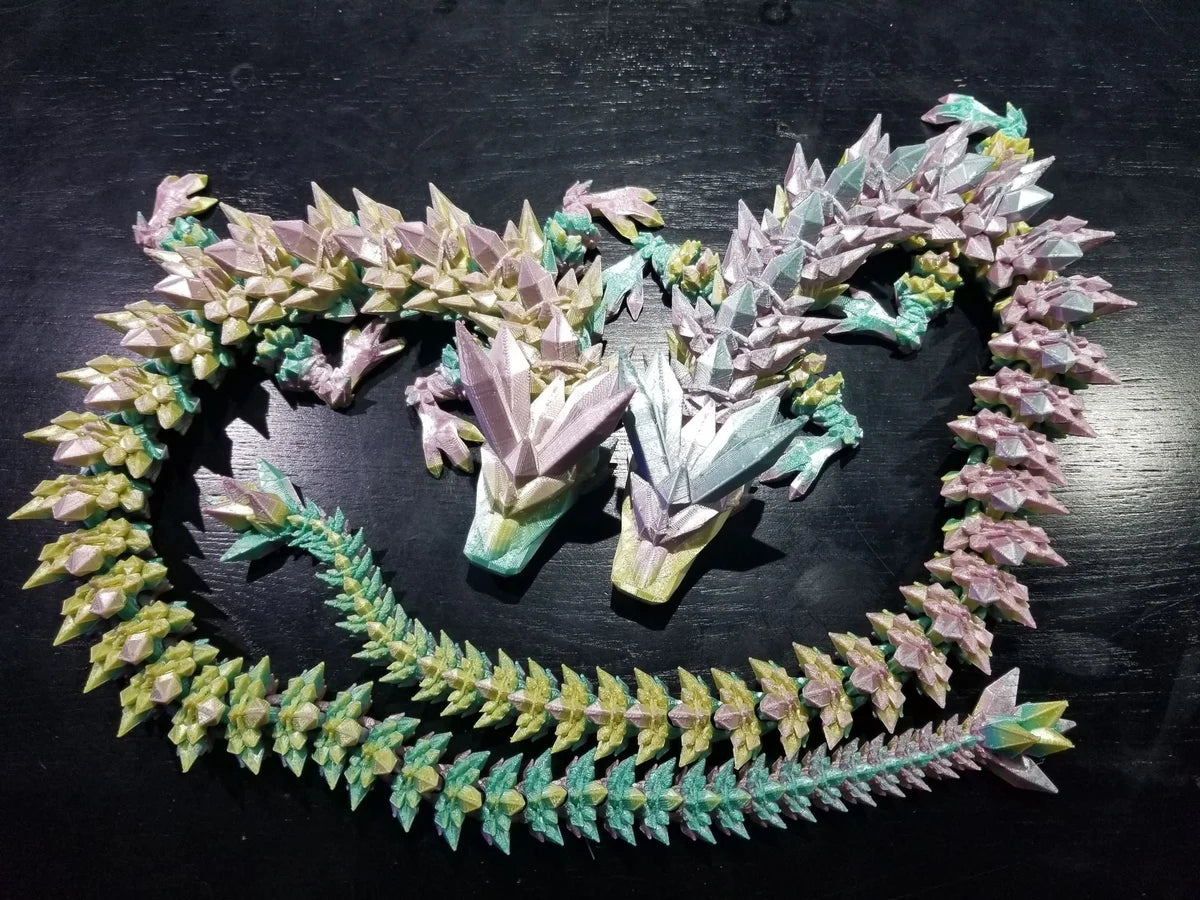 Articulated Crystal Dragon and Dragon Egg