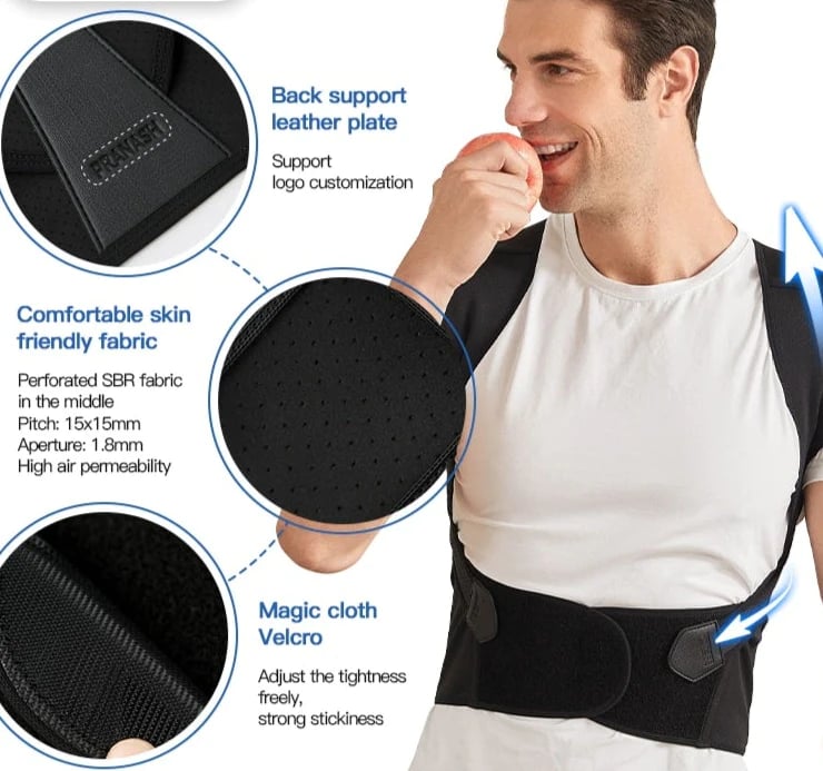 Pasengerast Adjustable Back Posture Belt Office Home Gym Unisex