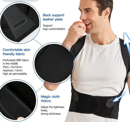 Pasengerast Adjustable Back Posture Belt Office Home Gym Unisex