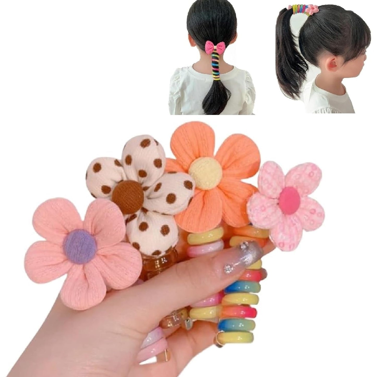 Colorful Telephone Wire Hair Bands for Kids