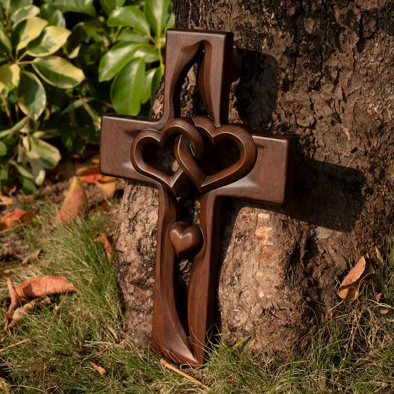 🎁Last Day Promotion 70% OFF - Intertwined Heart Wooden Cross