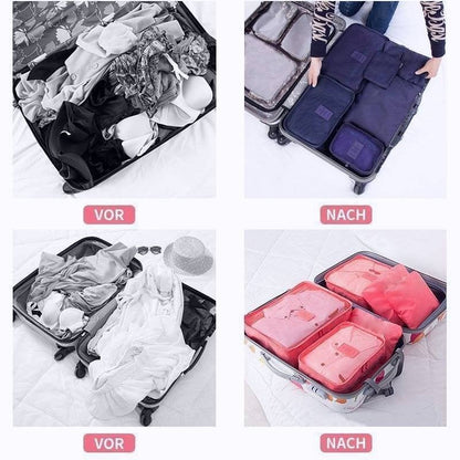 6 pieces portable luggage packing cubes