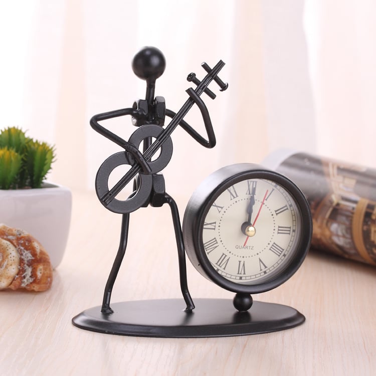 Creative Wrought Iron Musical Instrument Villain Clock