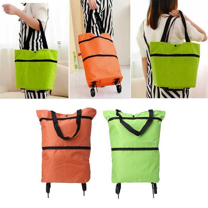 2-in-1 Shopping Bag Folding Green Bag