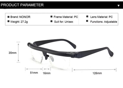 ADJUSTABLE FOCUS GLASSES NEAR AND FAR SIGHT