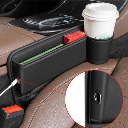 Azemov Car Seat Storage Box With Water Cup Holder