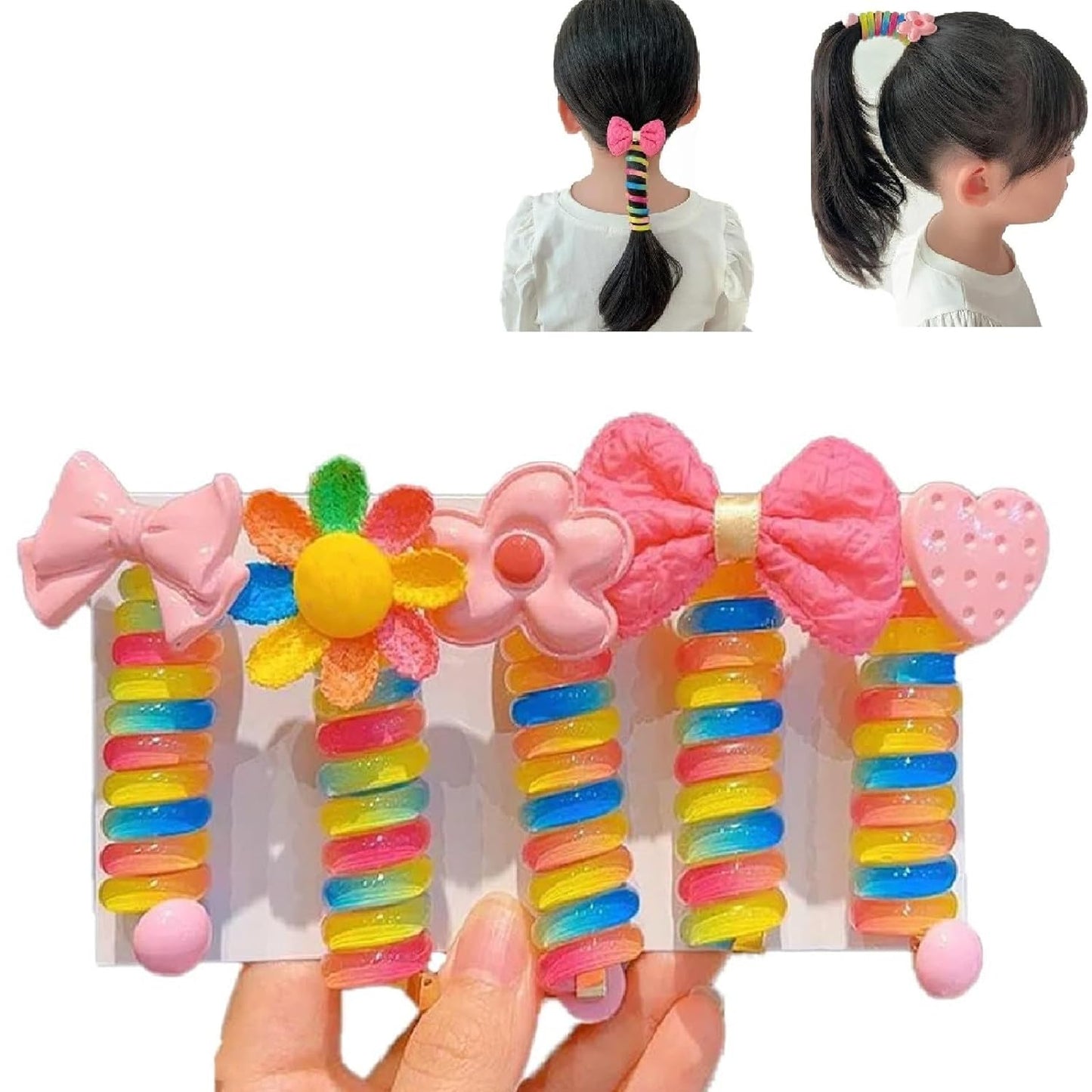 Colorful Telephone Wire Hair Bands for Kids