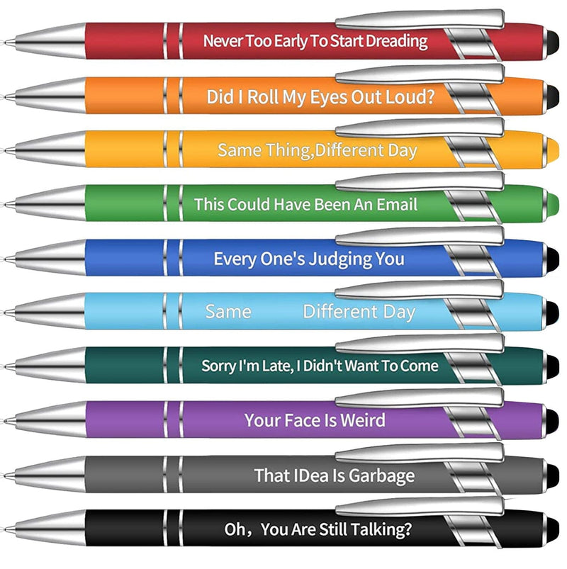 10 pcs Funny Office Ballpoint Pens (Black Ink)