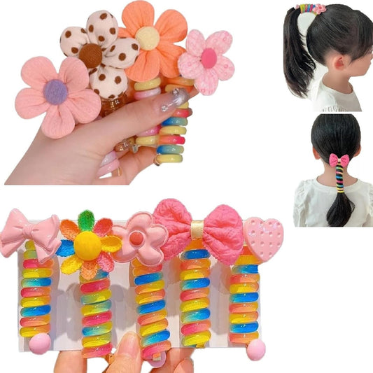 Colorful Telephone Wire Hair Bands for Kids