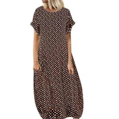 🔥Polka Dot Print Short Sleeve Plus Size Dress