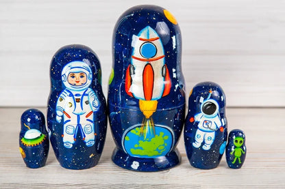 Astronaut Alien Planets Nesting Dolls