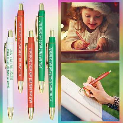 5pcs Christmas Multicolor Ballpoint Pens