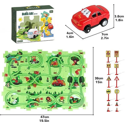 Children's Educational Puzzle Track Car Play Set