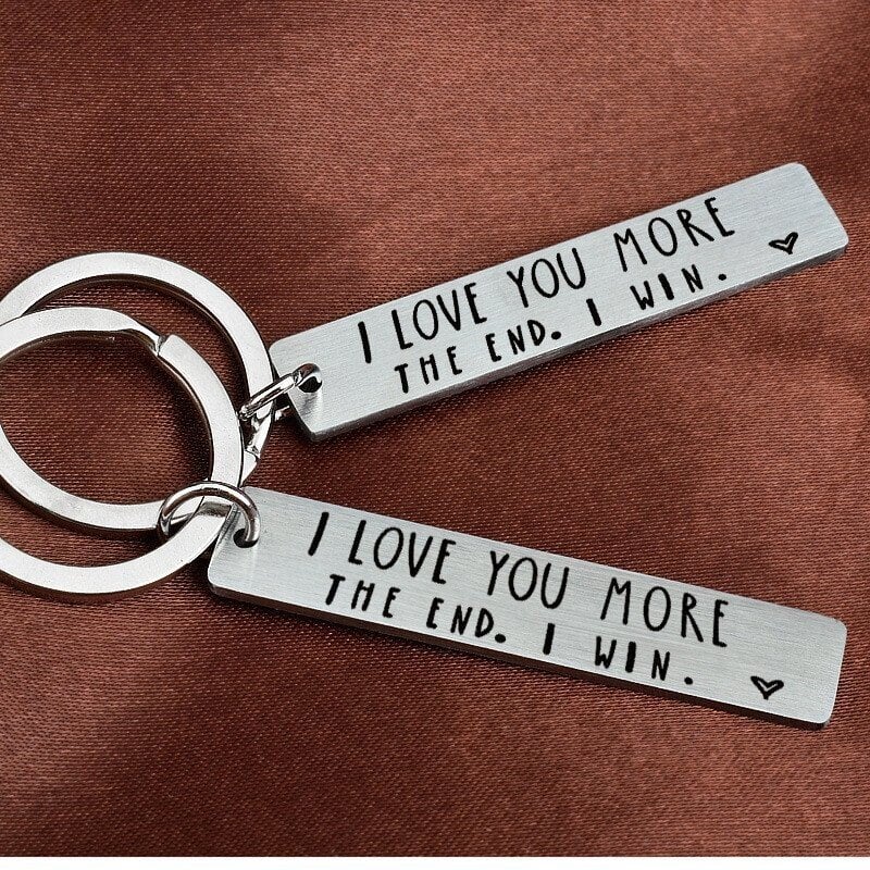 "I Love You More The End I Win" Funny Christmas Gift Keychain