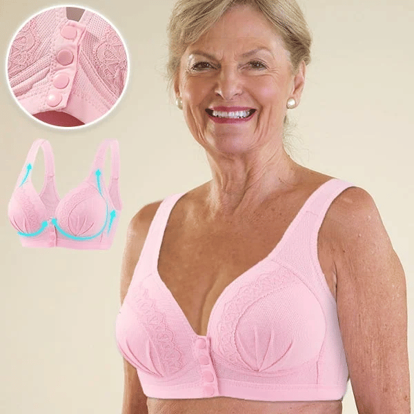 2023 breathable cotton bra with front button