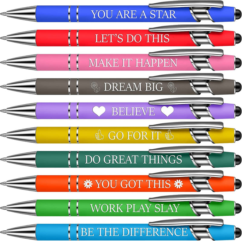 10 pcs Funny Office Ballpoint Pens (Black Ink)