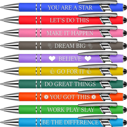 10 pcs Funny Office Ballpoint Pens (Black Ink)