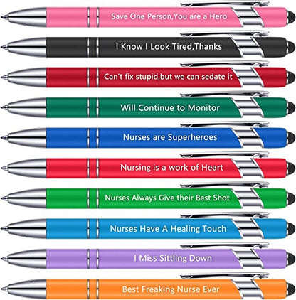 10 pcs Funny Office Ballpoint Pens (Black Ink)