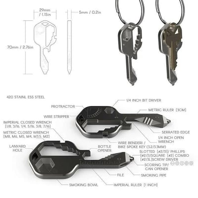 24 in 1 Key Shaped Pocket Tool