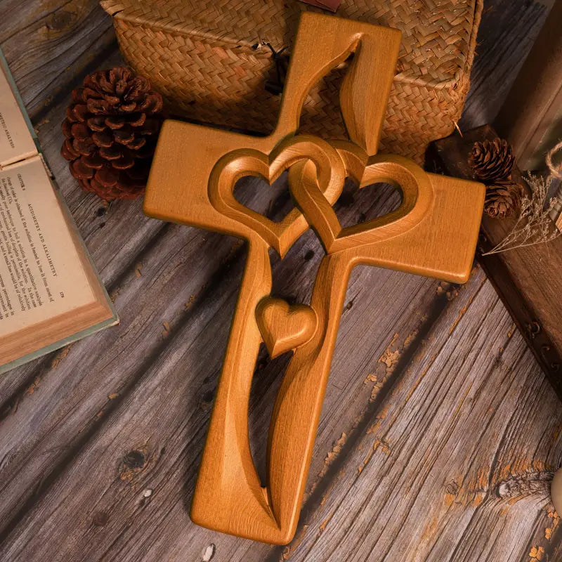 🎁Last Day Promotion 70% OFF - Intertwined Heart Wooden Cross