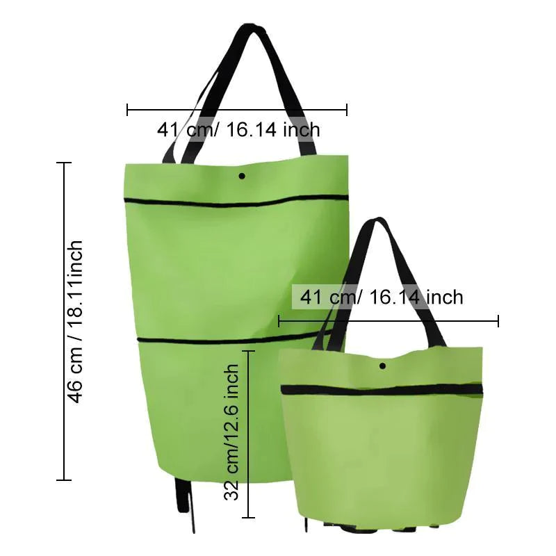 2-in-1 Shopping Bag Folding Green Bag